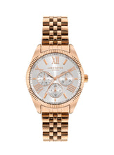 Lee Cooper Women's Watch Analog, Silver Dial Rose-Gold Metal Band, LC07811.430
